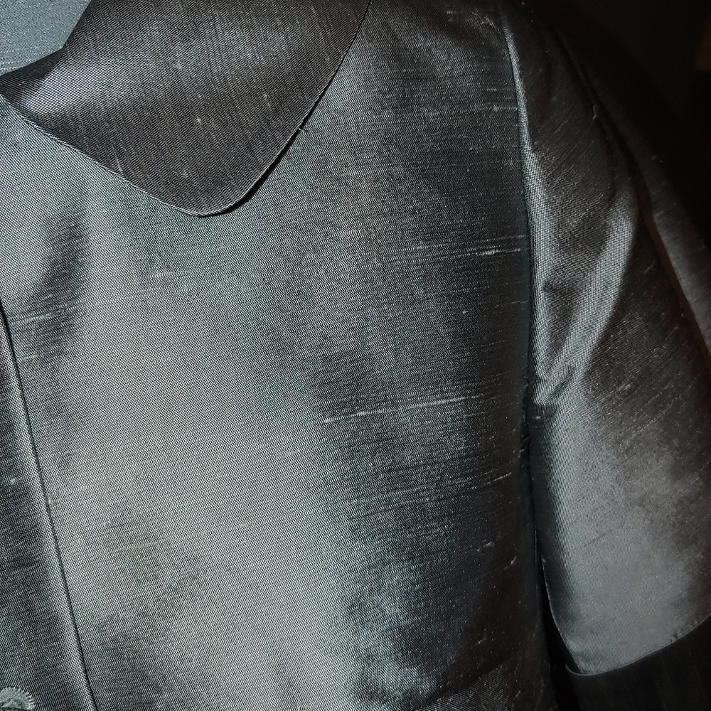 Loft silk shantung metallic cropped jacket NWOT - Picture 4 of 12